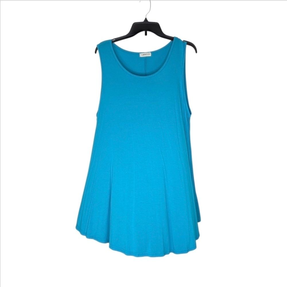 Larace Teal Blue Sleeveless Aline Tunic Tank Size 2X - Picture 3 of 10